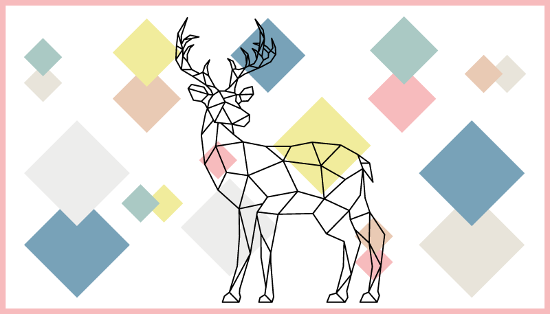 Polygonal deer animal vinyl rug - TenStickers