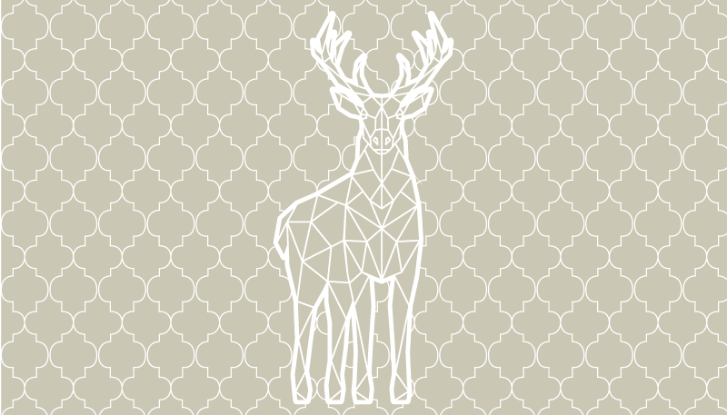 Bid majestic deer geometric  nordic vinyl rug - TenStickers
