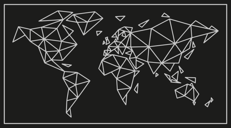 Black and white origami world map rug - TenStickers