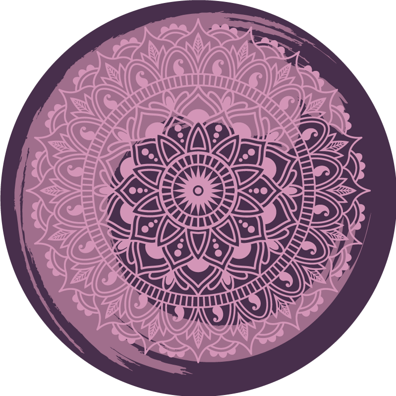 Elaborate pink motif mandala vinyl rug - TenStickers