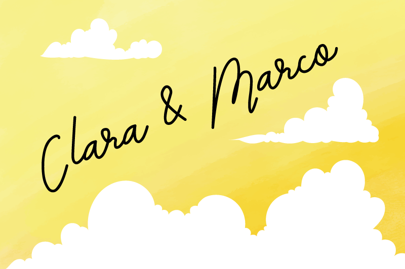 Cloudy couple design custom vinyl rug - TenStickers