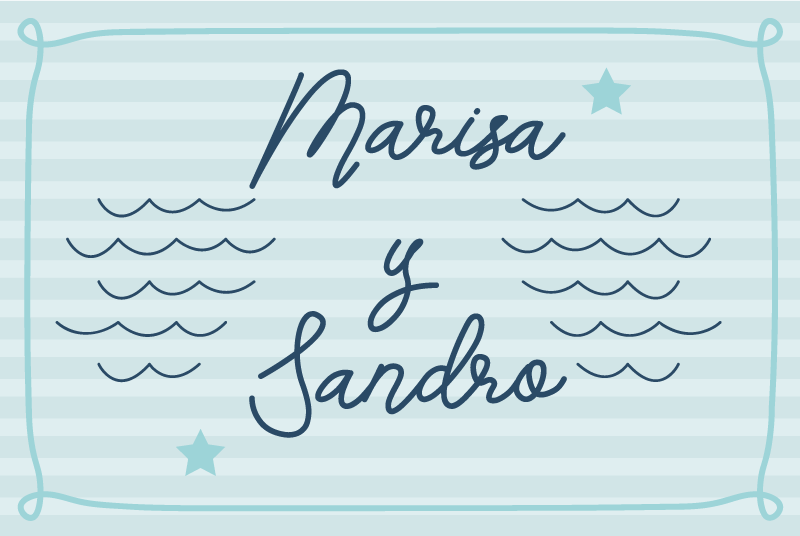 Marine couple names bedroom vinyl rug - TenStickers