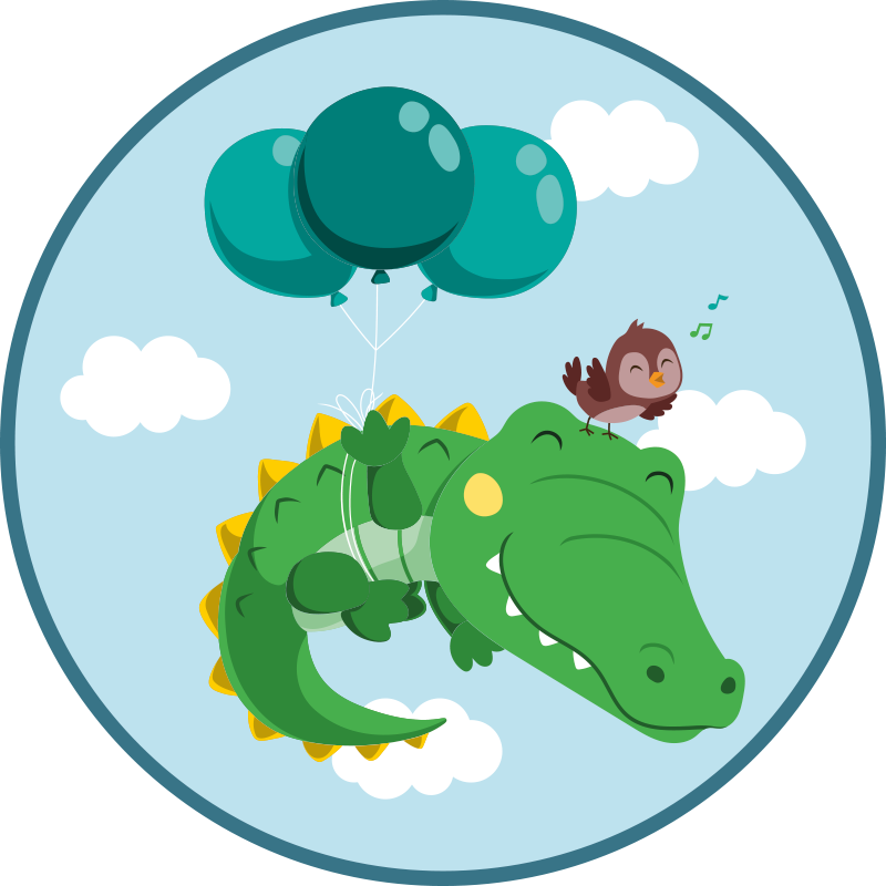 Happy Crocodile Adventure nursery vinyl rug - TenStickers