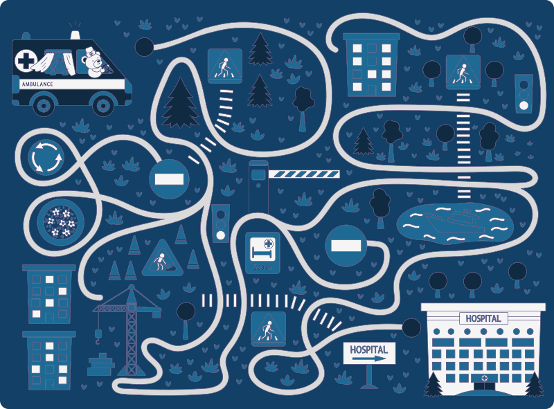 Nordic blue road baby play mat - TenStickers