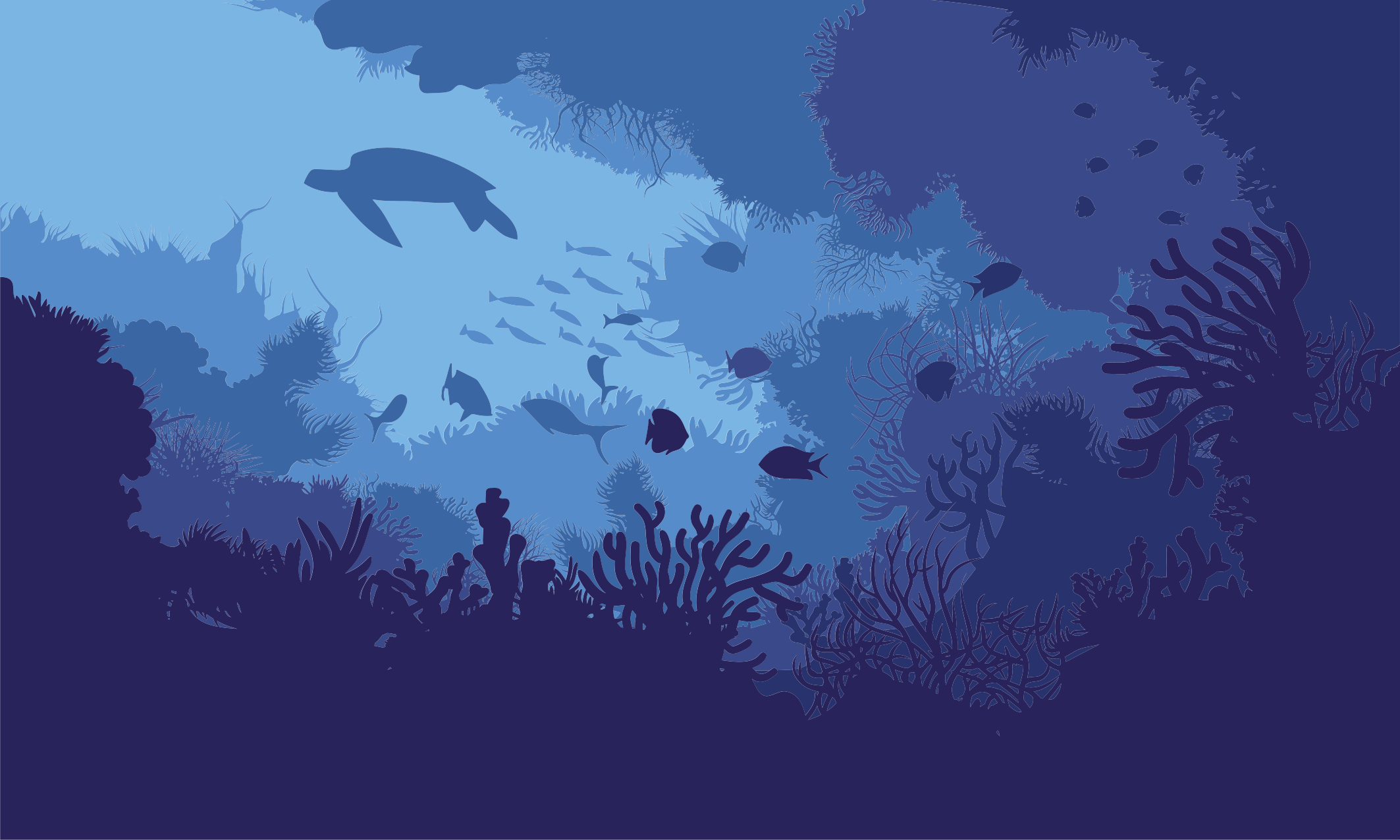 Under water life ocean nature vinyl rug - TenStickers