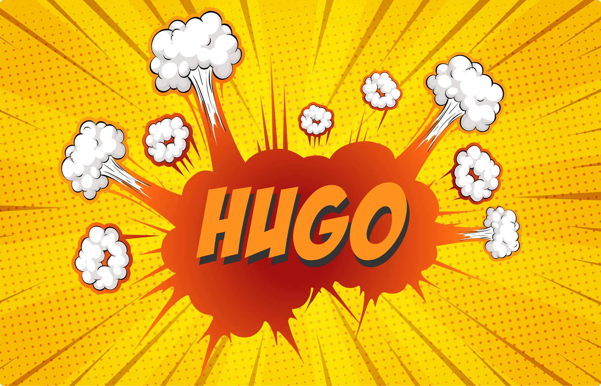 Comic explosion with name custom vinyl rug - TenStickers