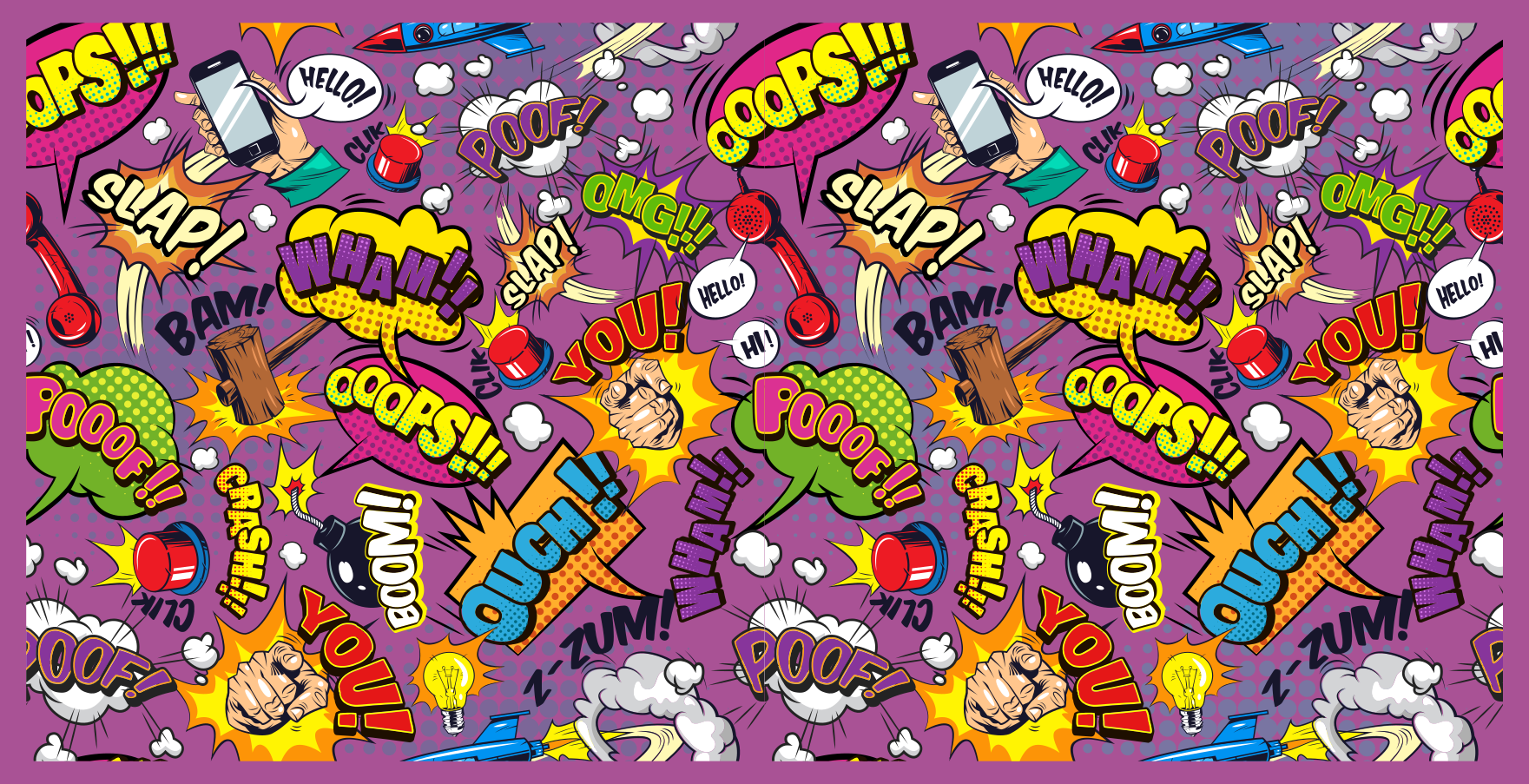 Comic dialogue bubbles teenager vinyl rug - TenStickers