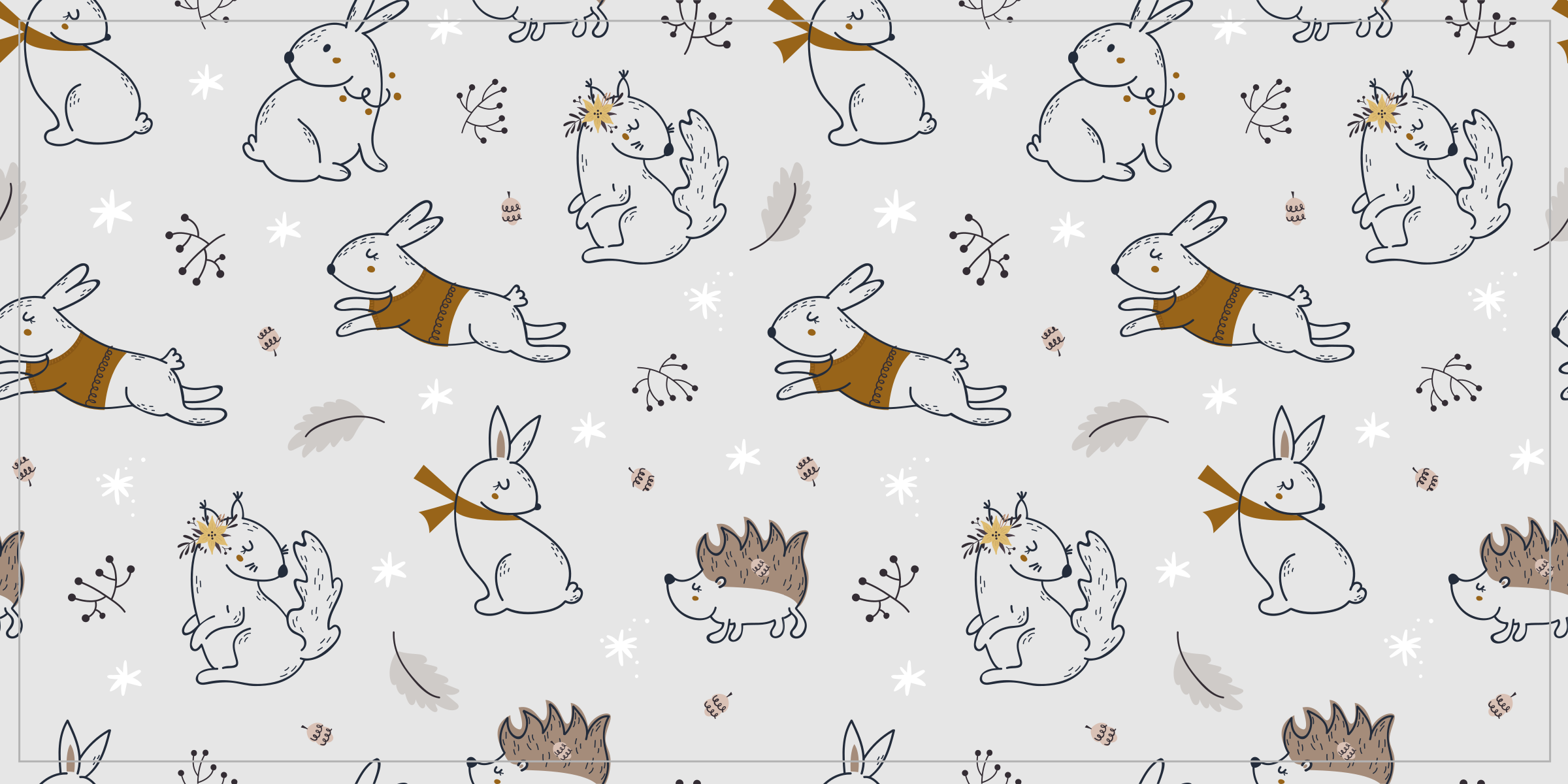 Nordic forest friends kids vinyl rug - TenStickers