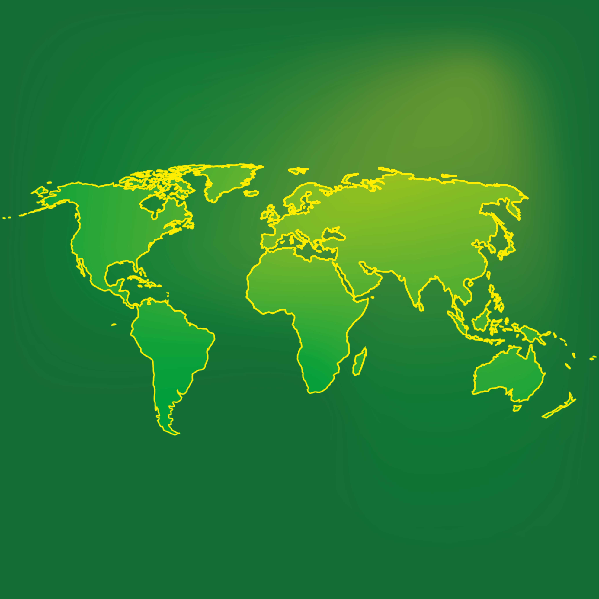 Green Planet Silhouette world map vinyl rug - TenStickers