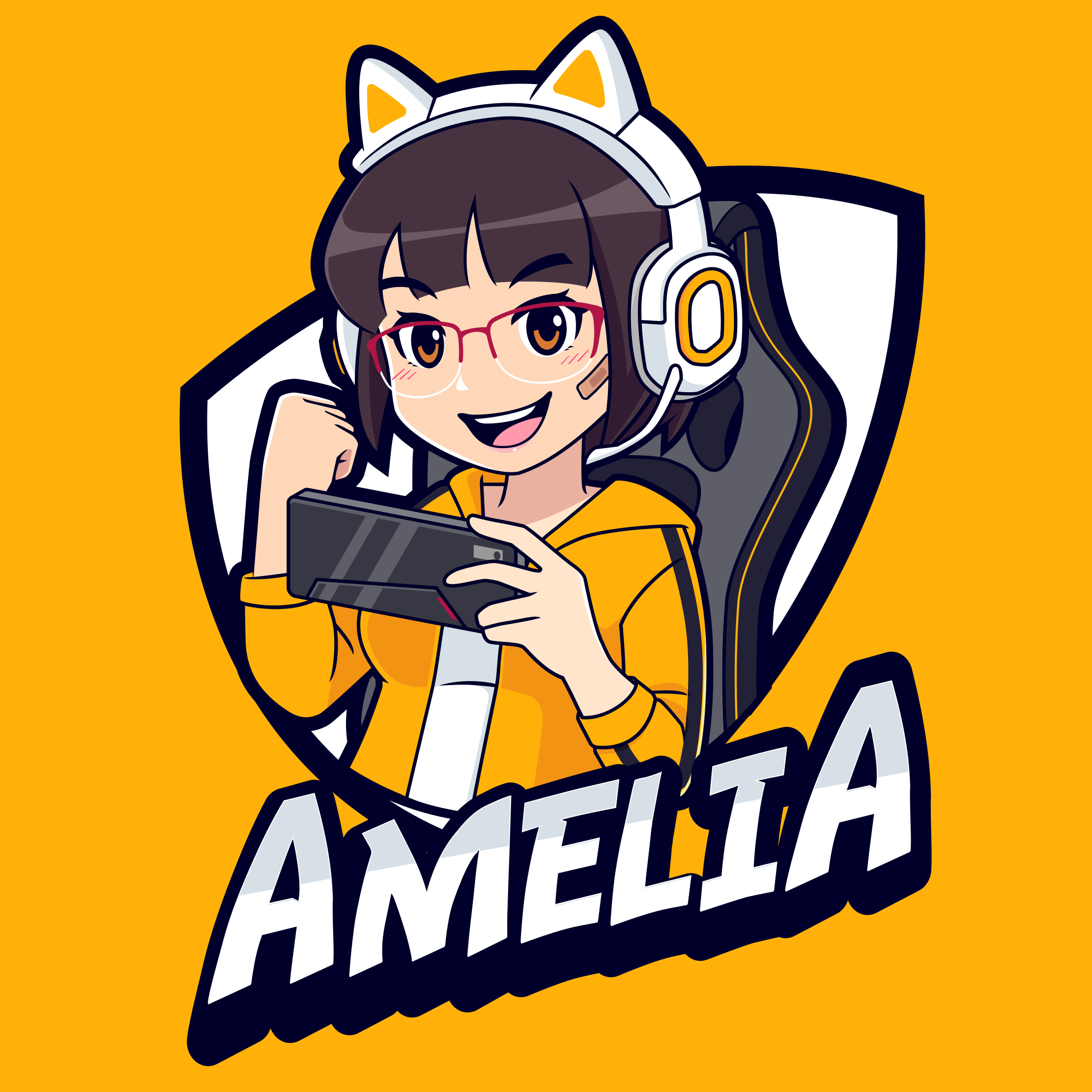 Custom gaming portrait teenager vinyl rug - TenStickers