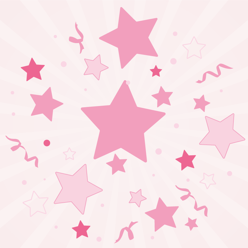 Pink festive motif star vinyl rug - TenStickers