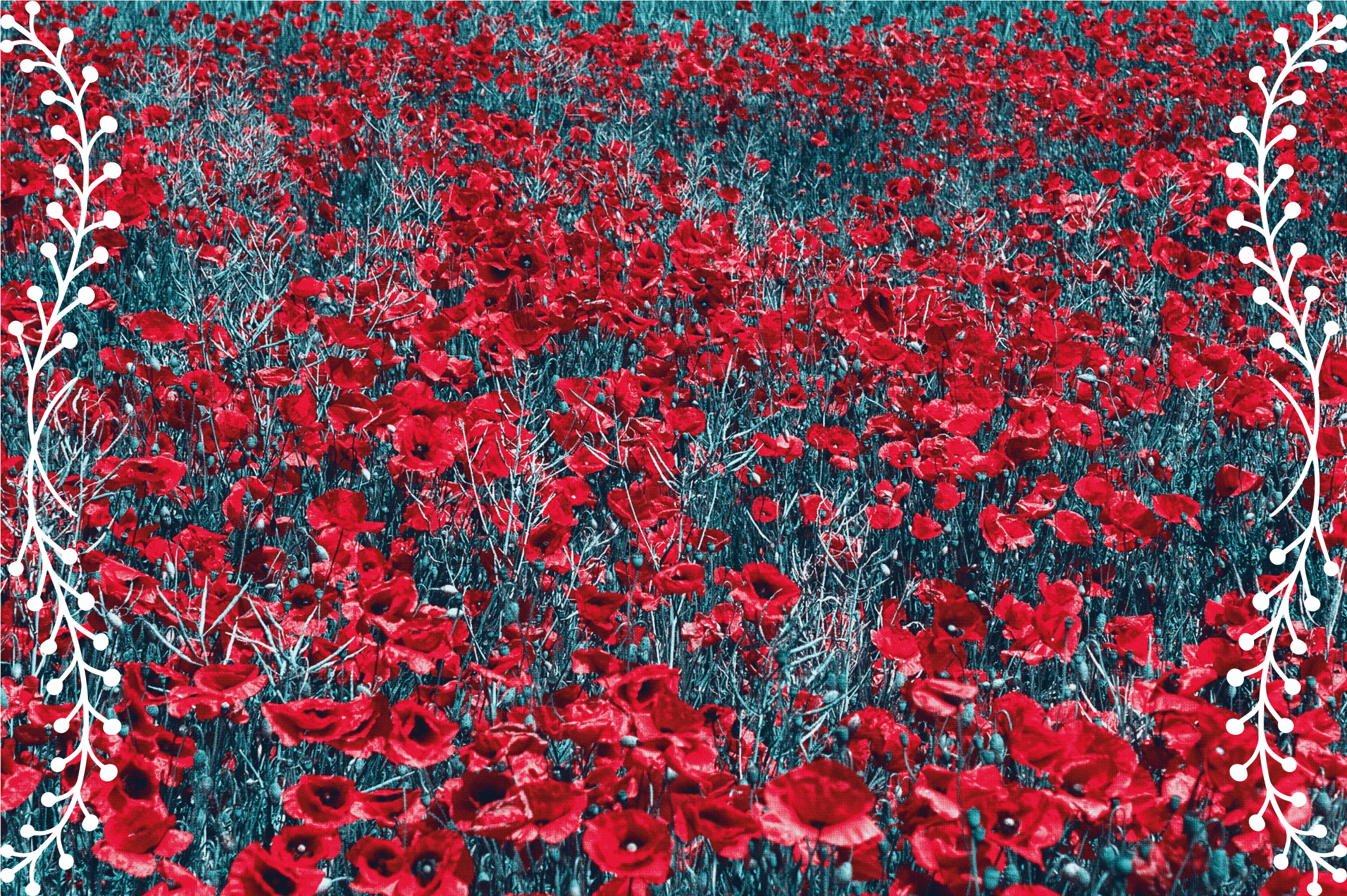 Long poppy field floral rug - TenStickers