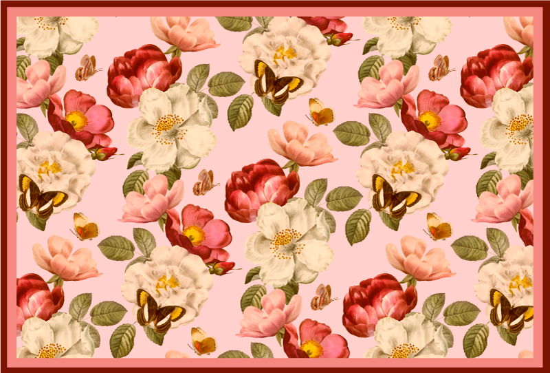 Floral Blooming Arrangement flower vinyl rug - TenStickers