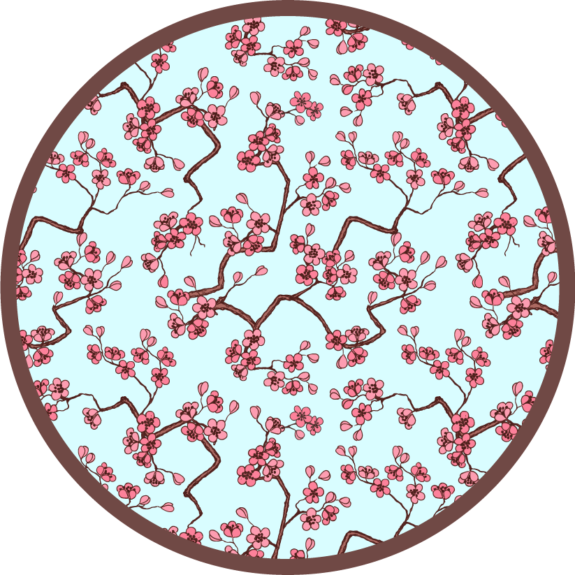 Cherry Blossom Pattern flower vinyl rug - TenStickers