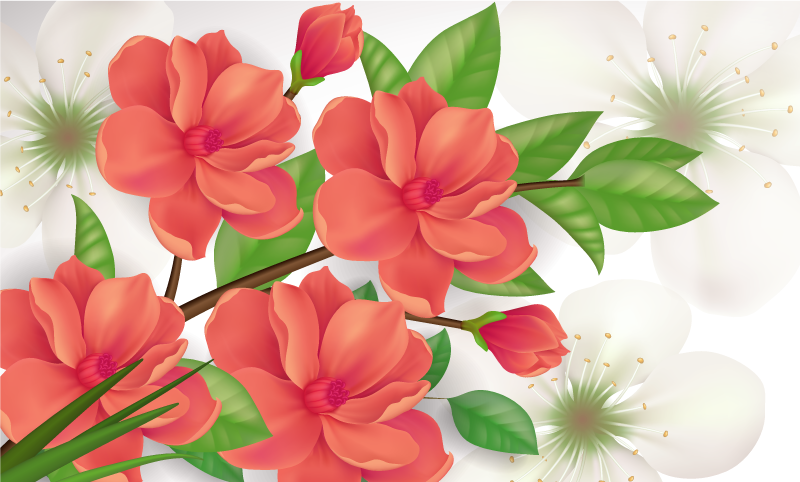 Colorful Blossom Arrangement flower vinyl rug - TenStickers