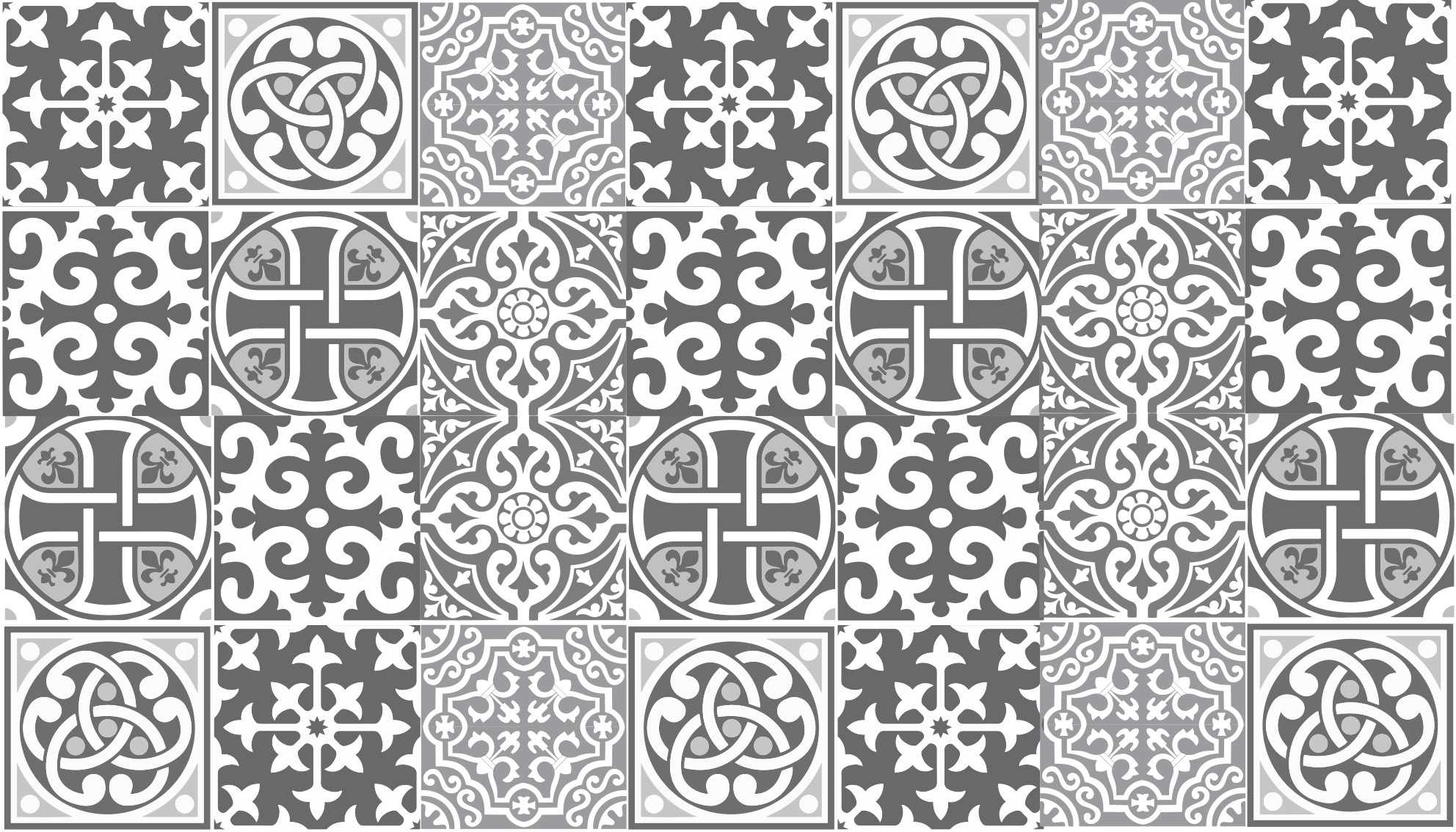 Gray Moroccan tile carpet - TenStickers