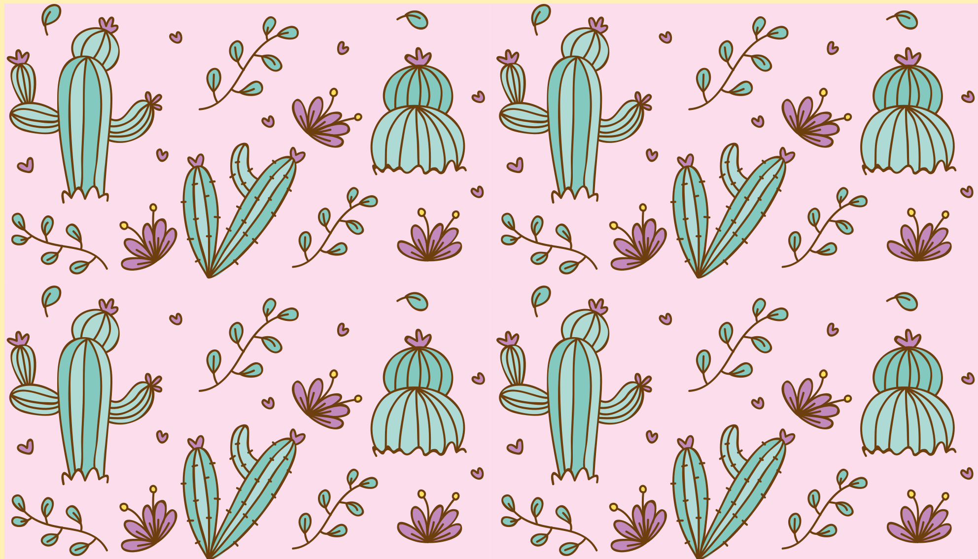Cactus and flowers pattern floral rug - TenStickers