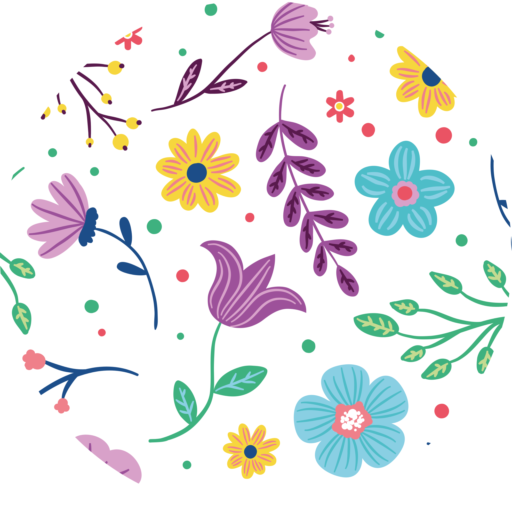 Lively Floral Inspiration flower vinyl rug - TenStickers