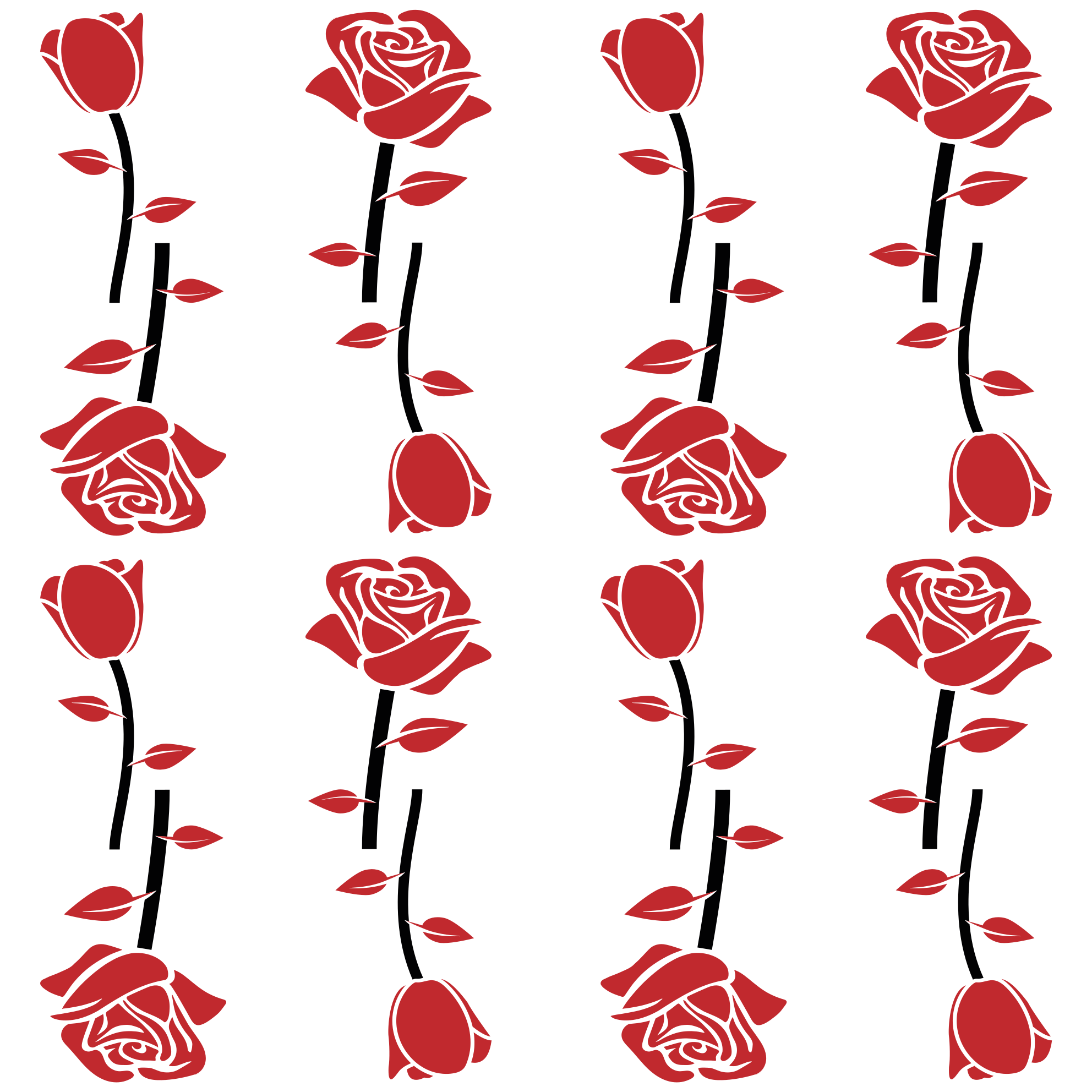 Red Rose Patterns flower vinyl rug - TenStickers