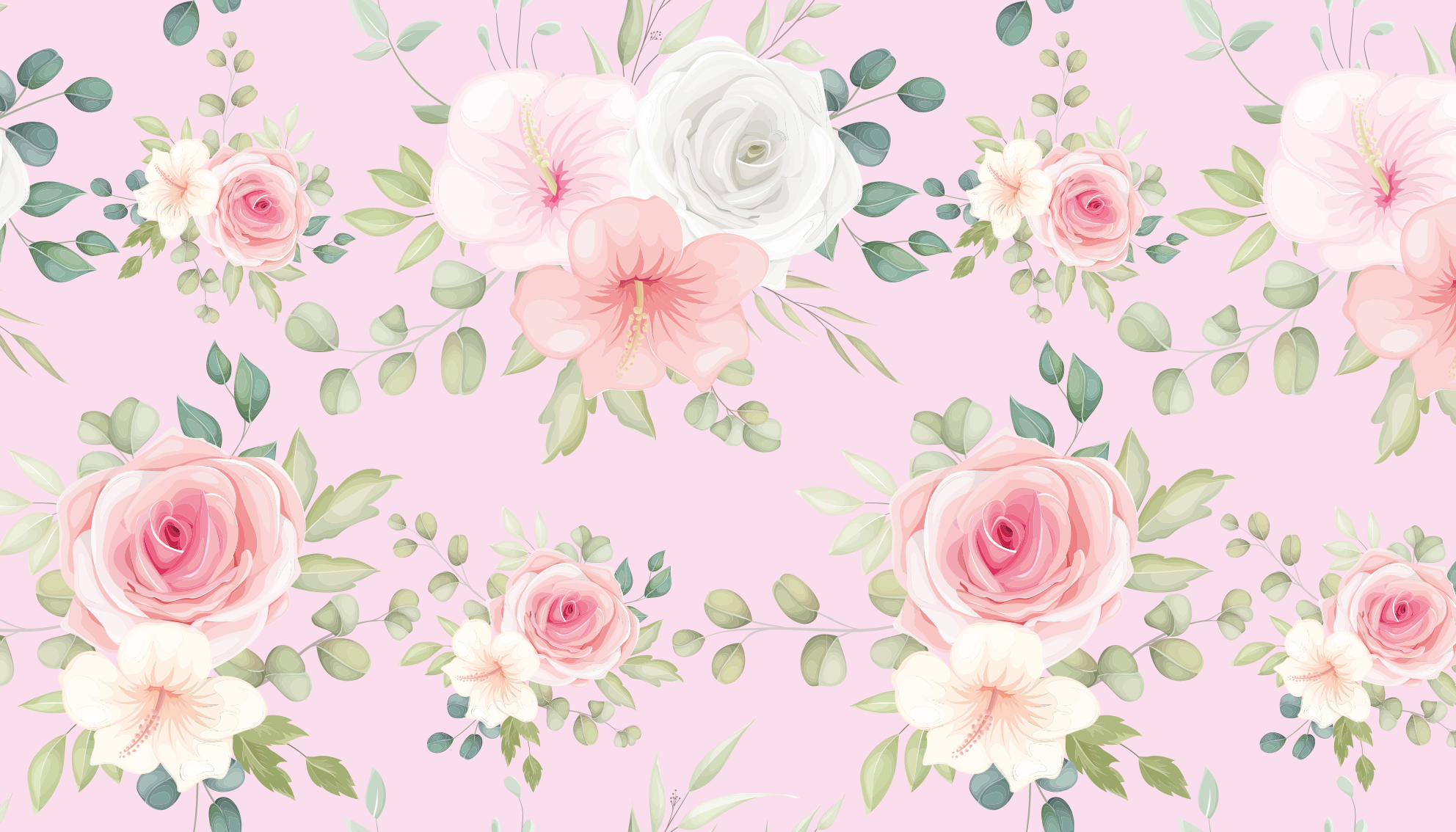 Elegant roses pattern in pink floral rug - TenStickers