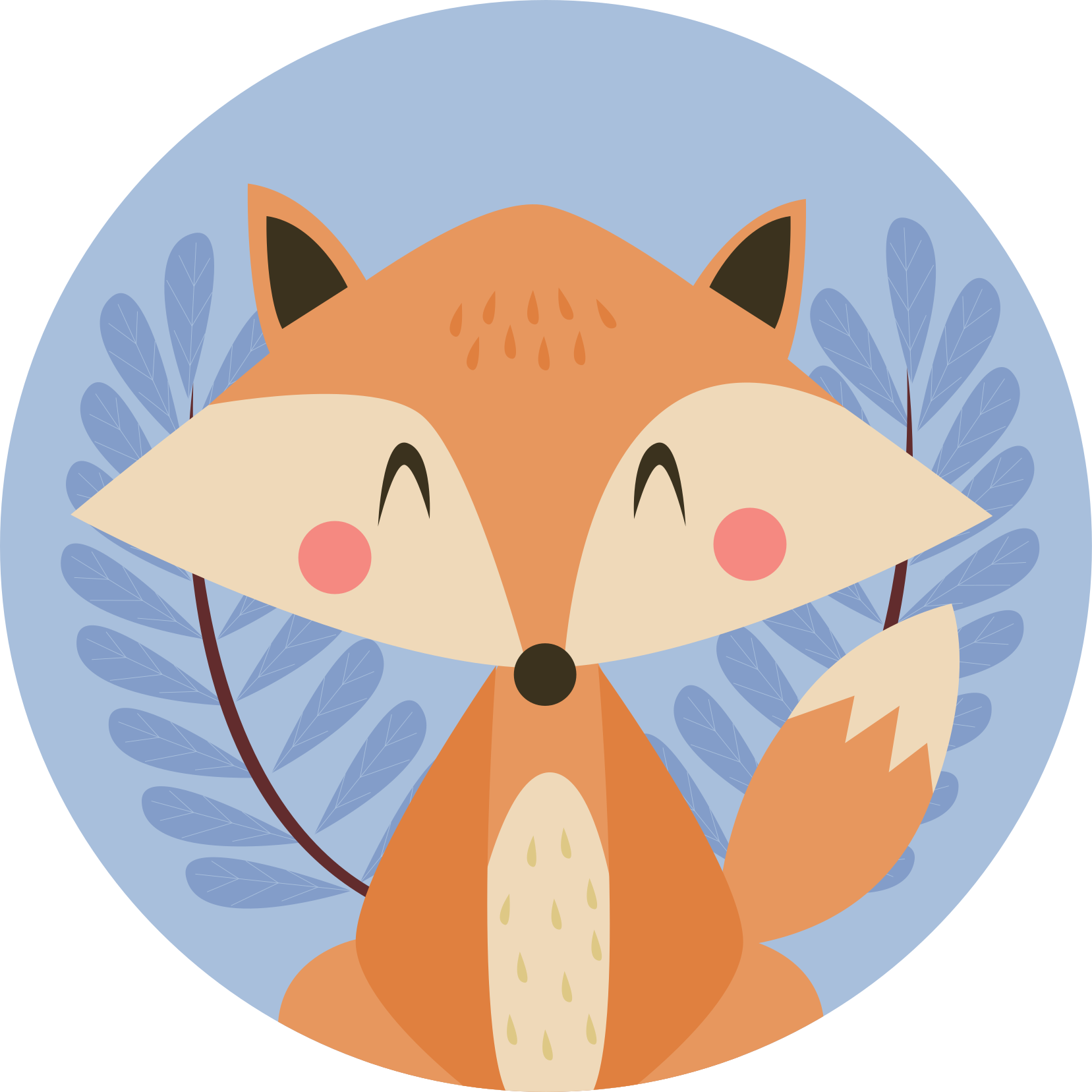 Smart fox pastel colours animal rug - TenStickers