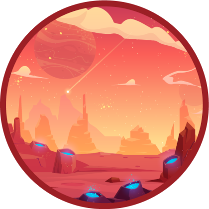 Cosmic Desert Scene star vinyl rug - TenStickers