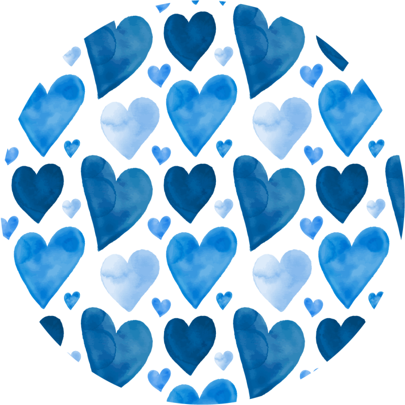 Blue heart pattern teenager vinyl rug - TenStickers