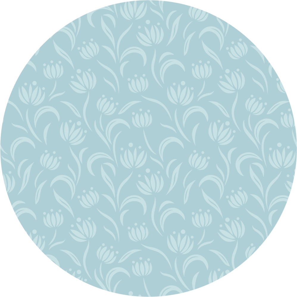 Blue soft pattern flower vinyl rug - TenStickers