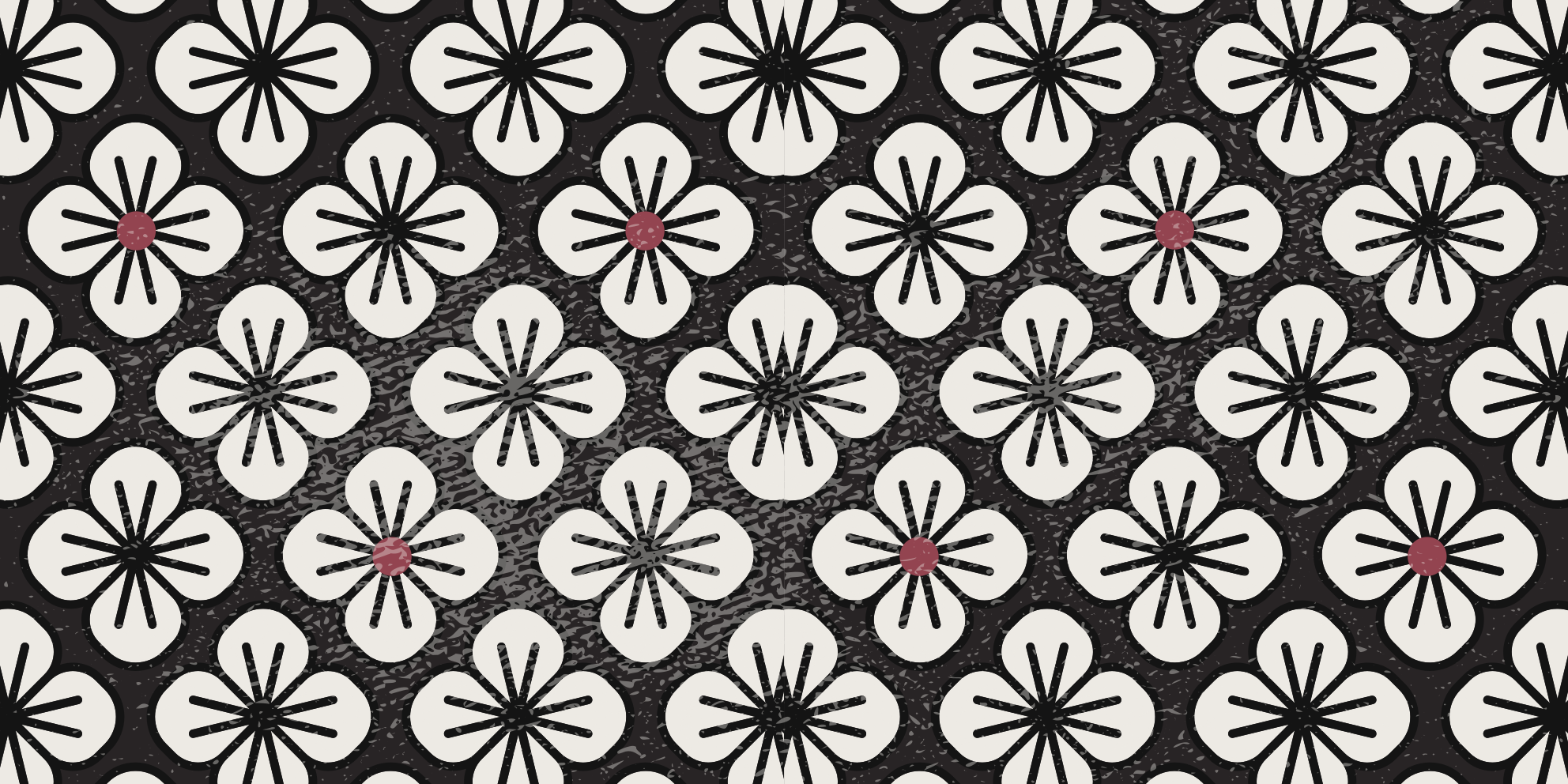Stylish brown clovers flower vinyl rug - TenStickers