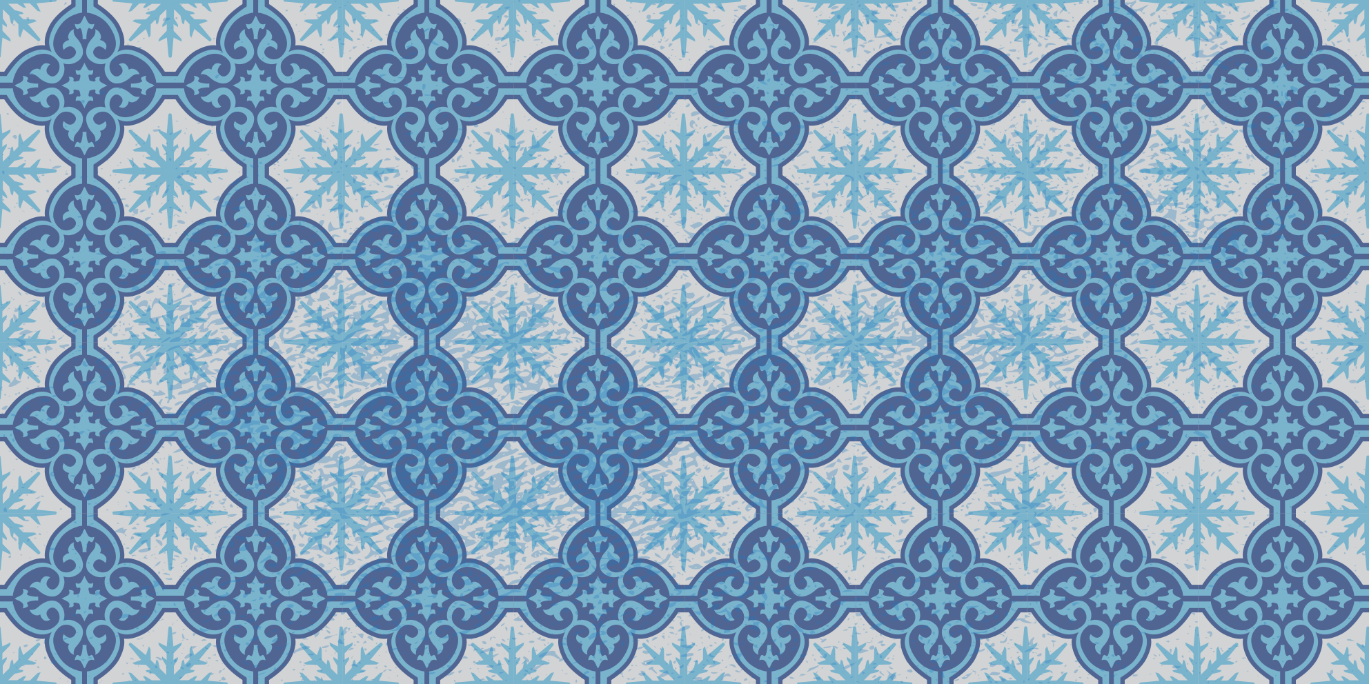 Snowflake emblem tile vinyl rug - TenStickers