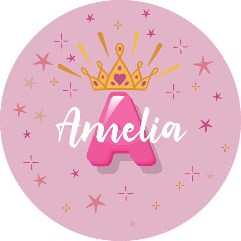 Princess personalised name vinyl rug - TenStickers
