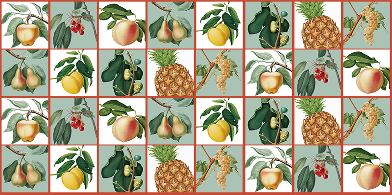 Fresh fruit design kitchen floor tiles - TenStickers