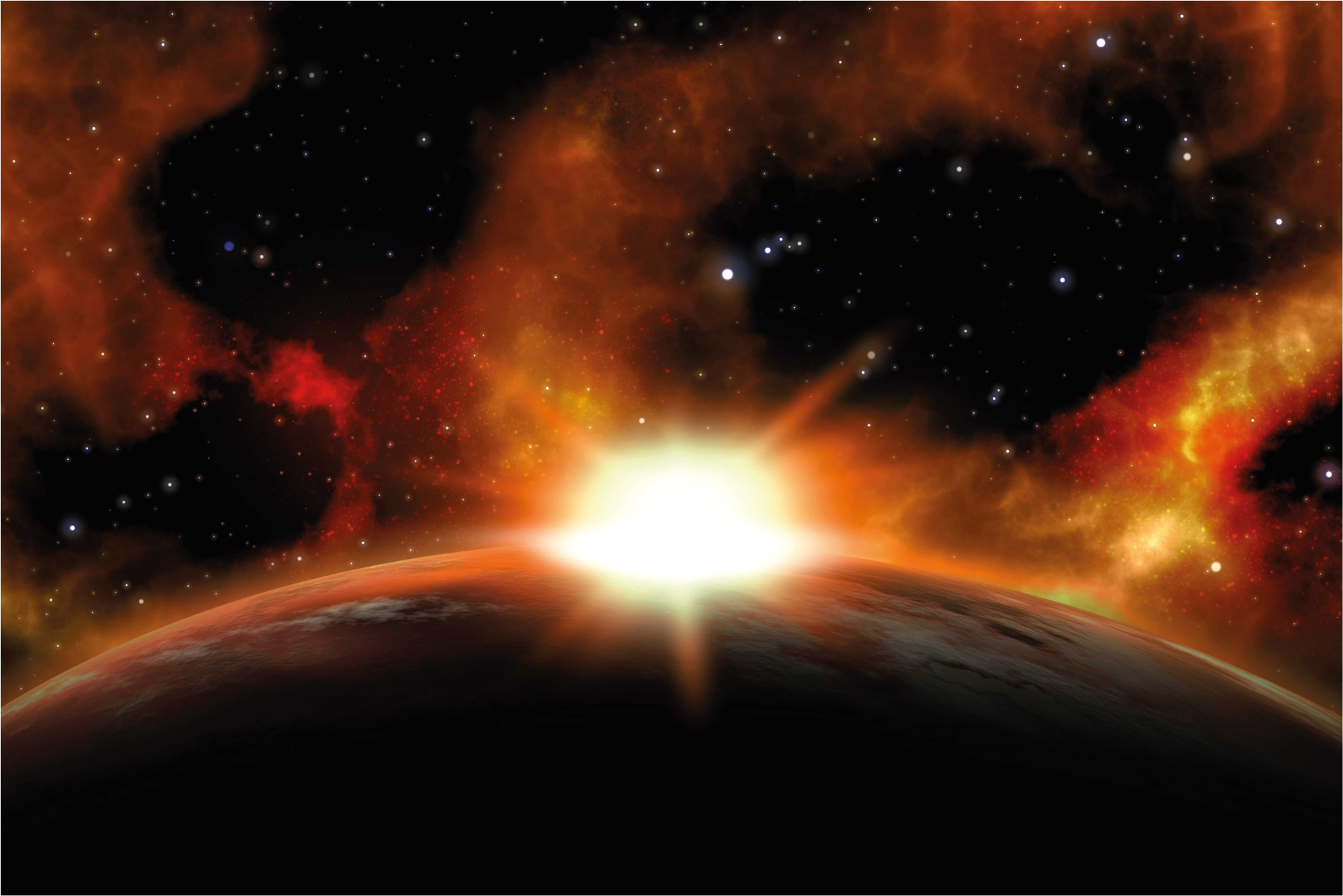 Celestial sunrise glow star vinyl rug - TenStickers