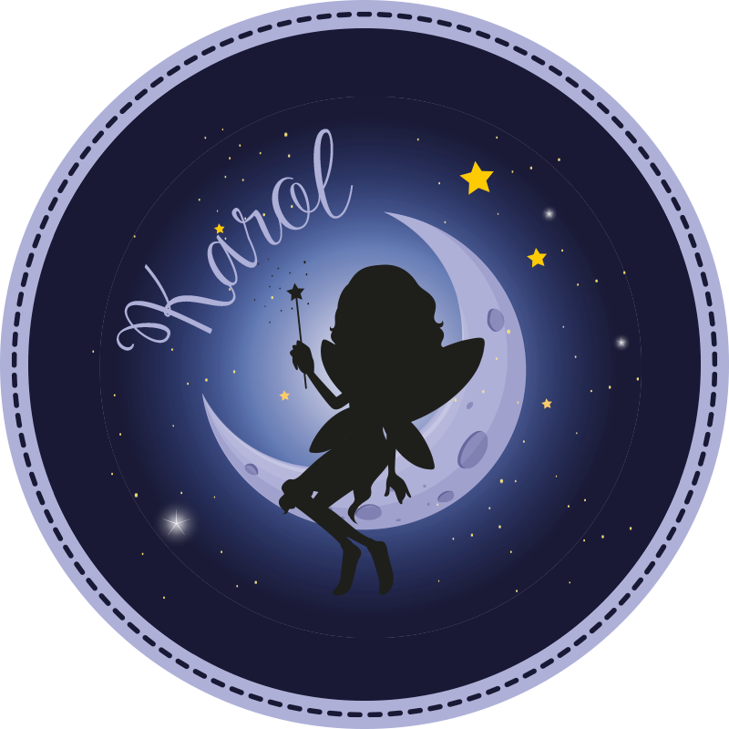 Fairy moonlight with name vinyl rug - TenStickers