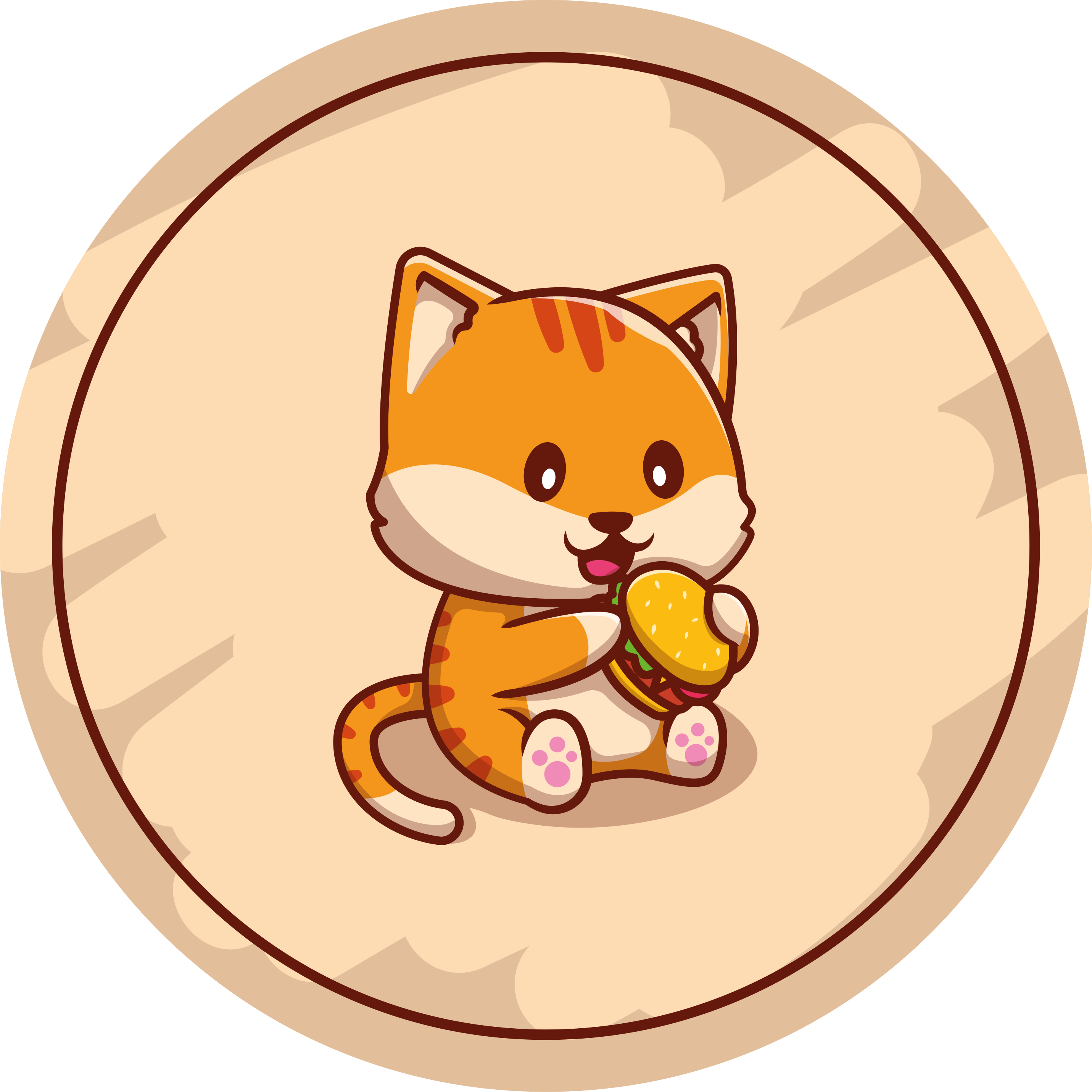 Baby cat with sandwich kids vinyl rug - TenStickers