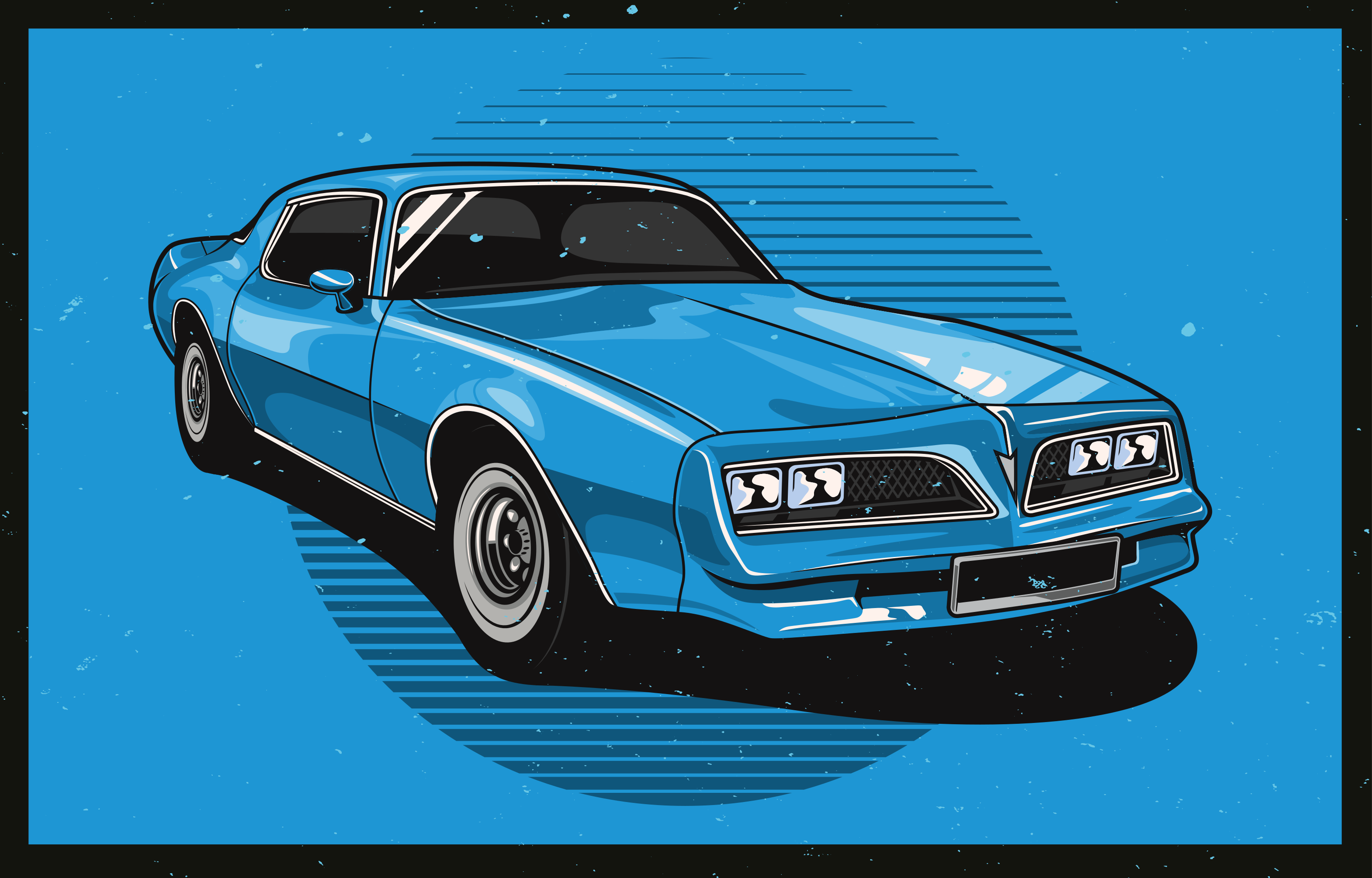 Timeless Azure Automobile blue vinyl rug - TenStickers
