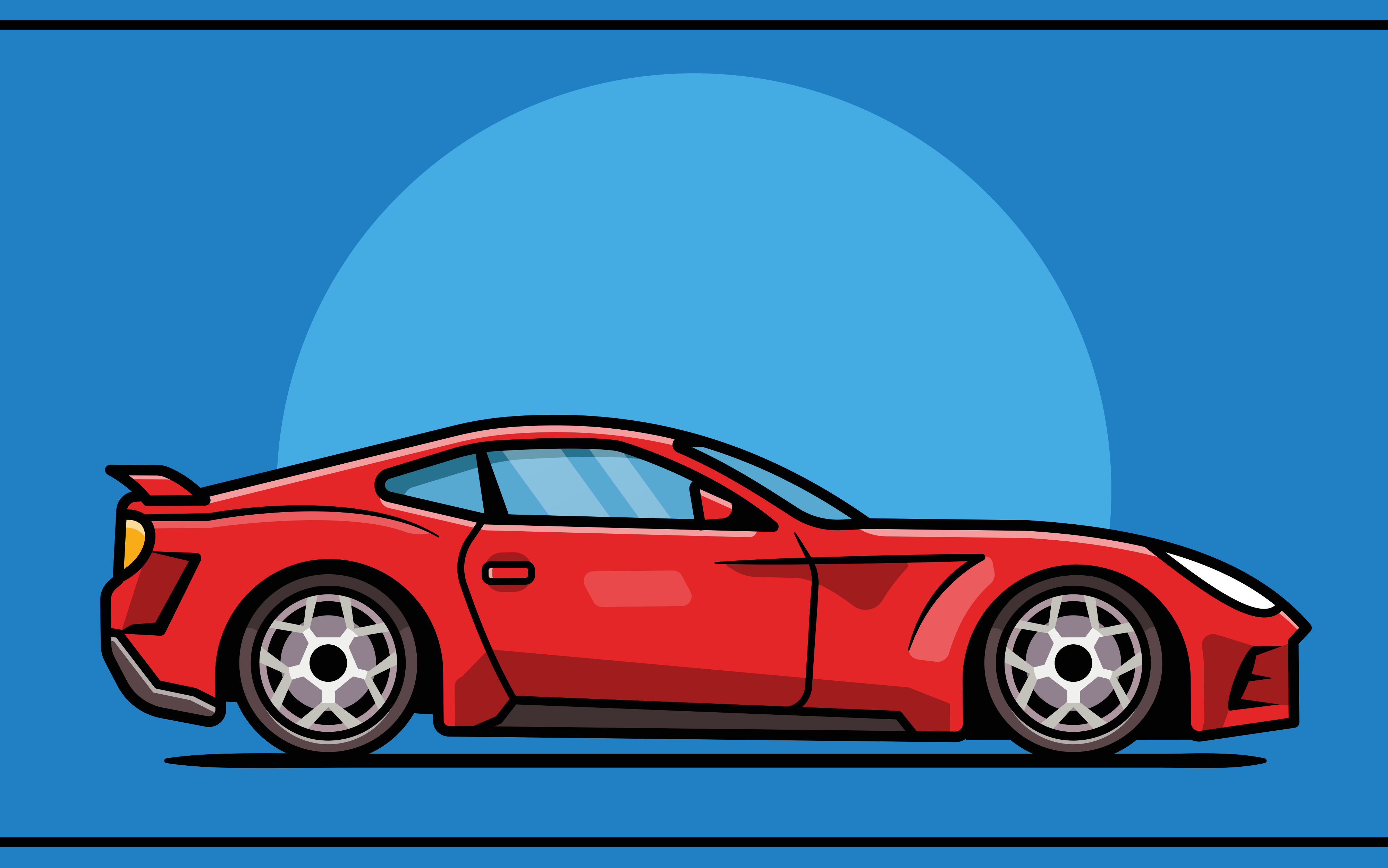 Red Sports Car teenager vinyl rug - TenStickers