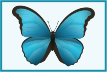 Neon blue butterfly design bathroom flooring - TenStickers