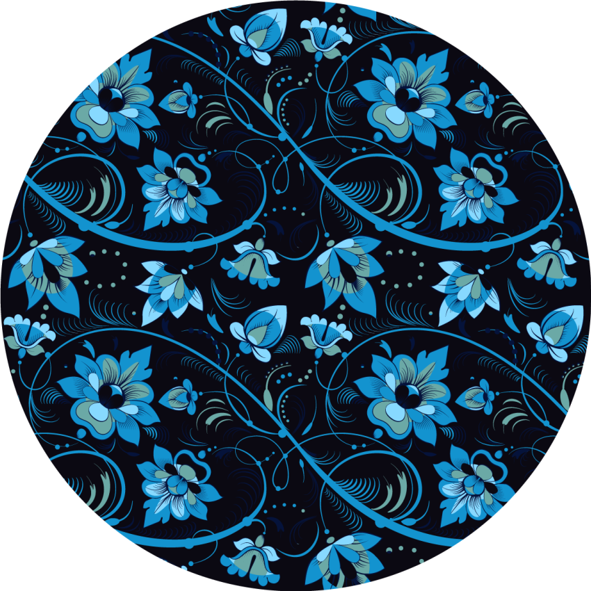 Flowery Blue Pattern flower vinyl rug - TenStickers