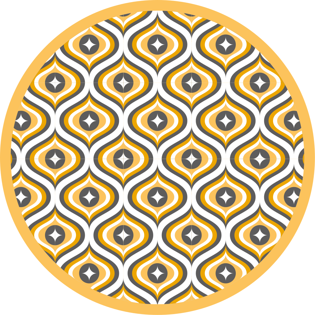Curvy Jewel Pattern geometric vinyl rug - TenStickers