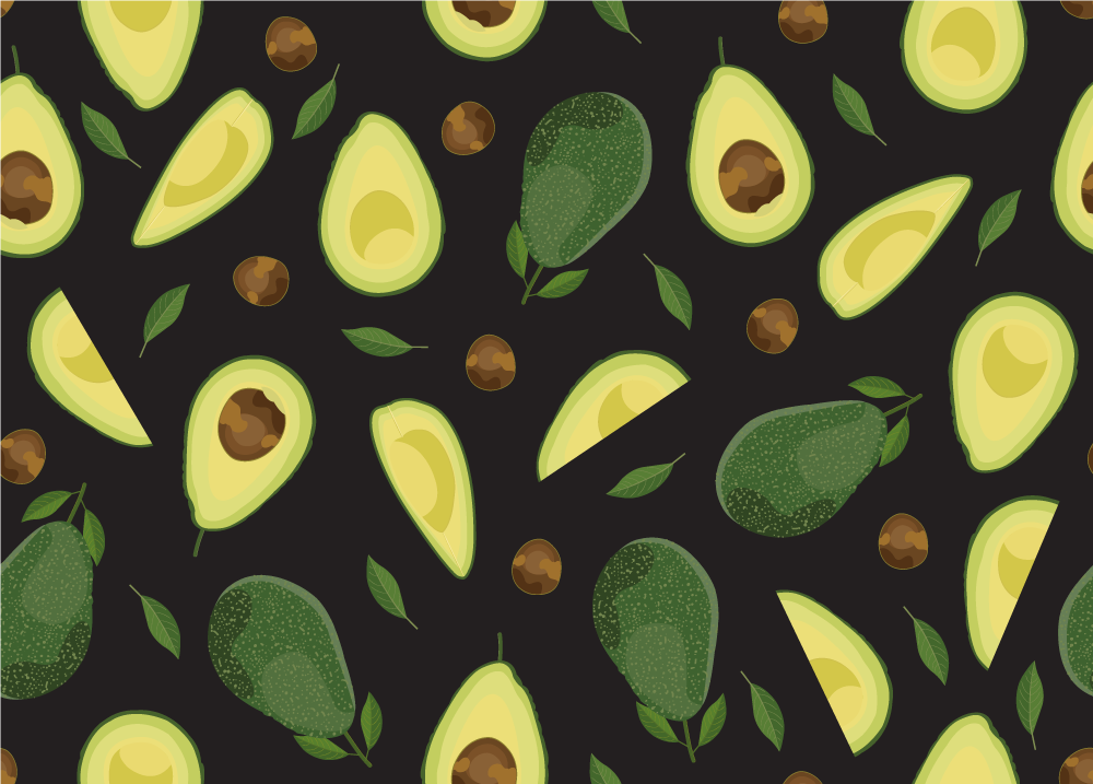 Avocado Motif kitchen vinyl rug - TenStickers