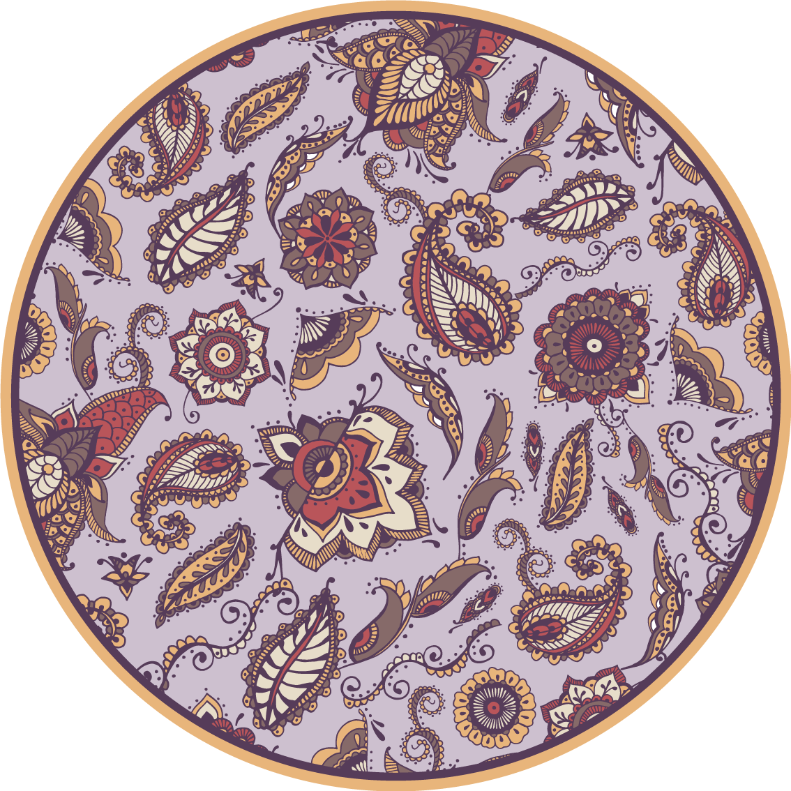 Elaborate botanical motifs flower vinyl rug - TenStickers