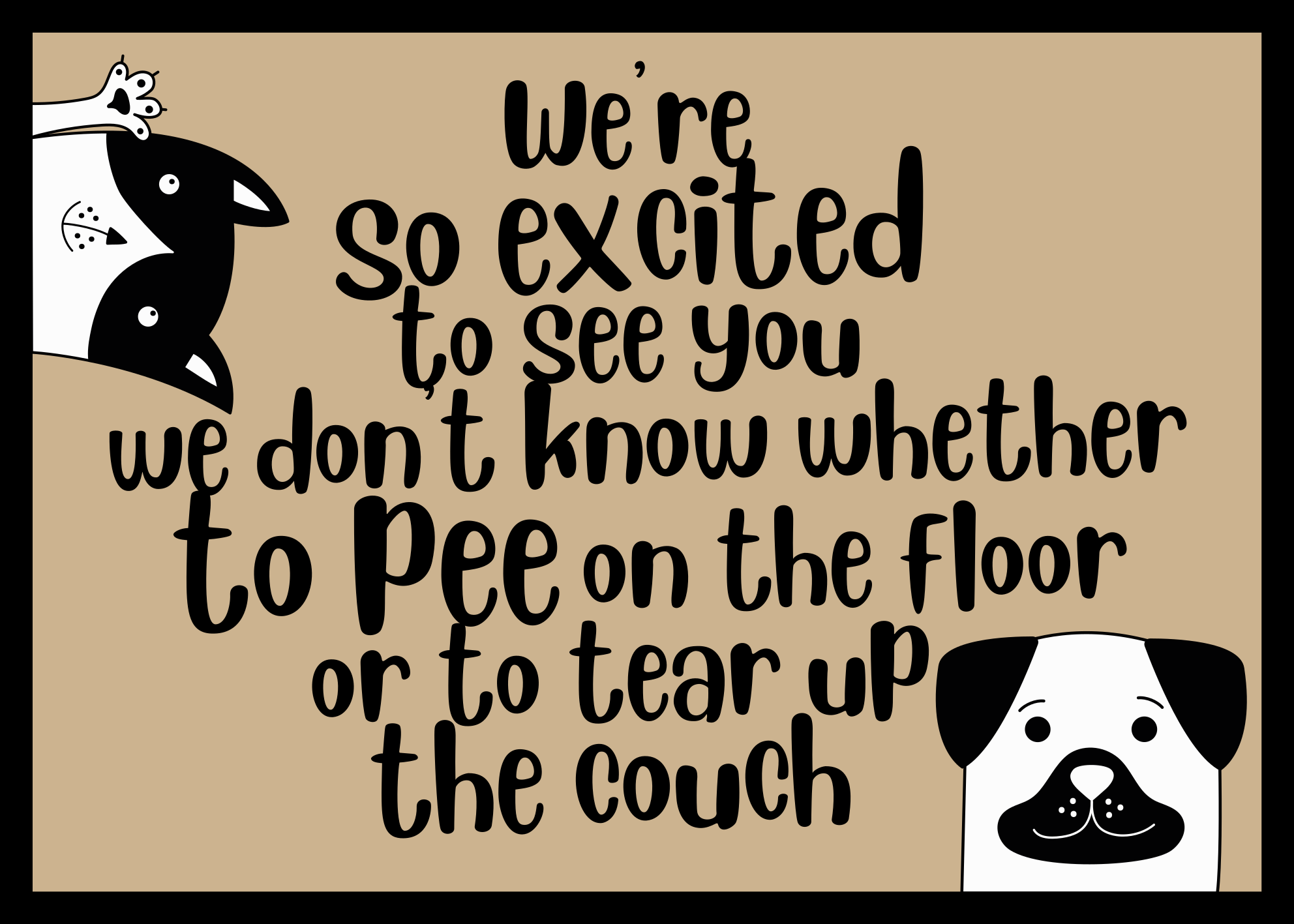 Excited Pups Greeting custom vinyl rug - TenStickers
