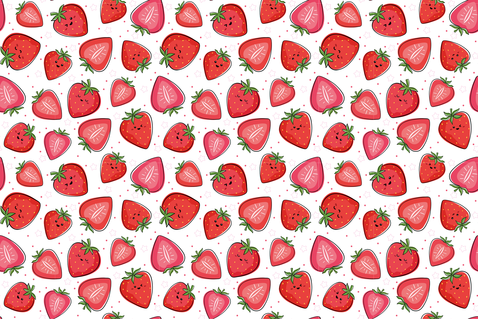 Delightful Strawberry Motif flower vinyl rug - TenStickers