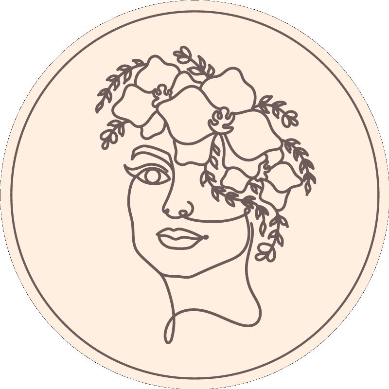 Silhouette minimalist cute woman flora rug - TenStickers