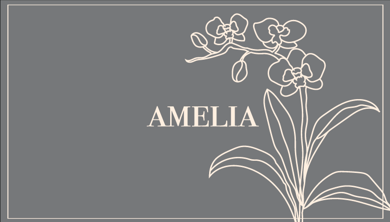 Nice orchid Line art with branch floral rug - TenStickers