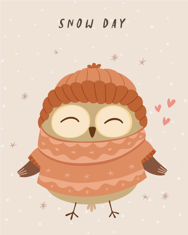 Snowy Owl Charm nursery vinyl rug - TenStickers