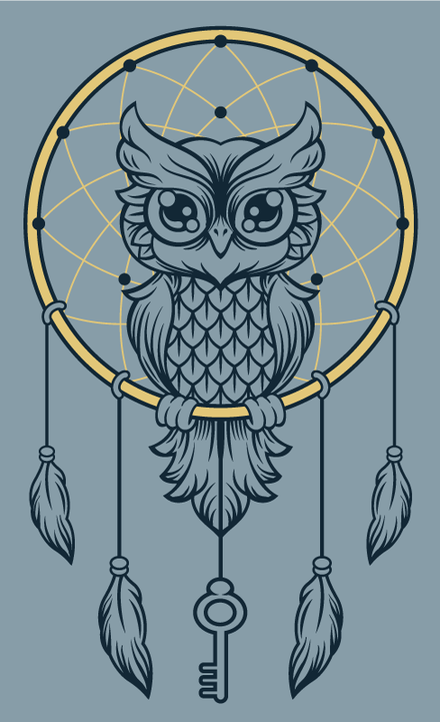 Owl dreamcatcher teenager vinyl rug - TenStickers