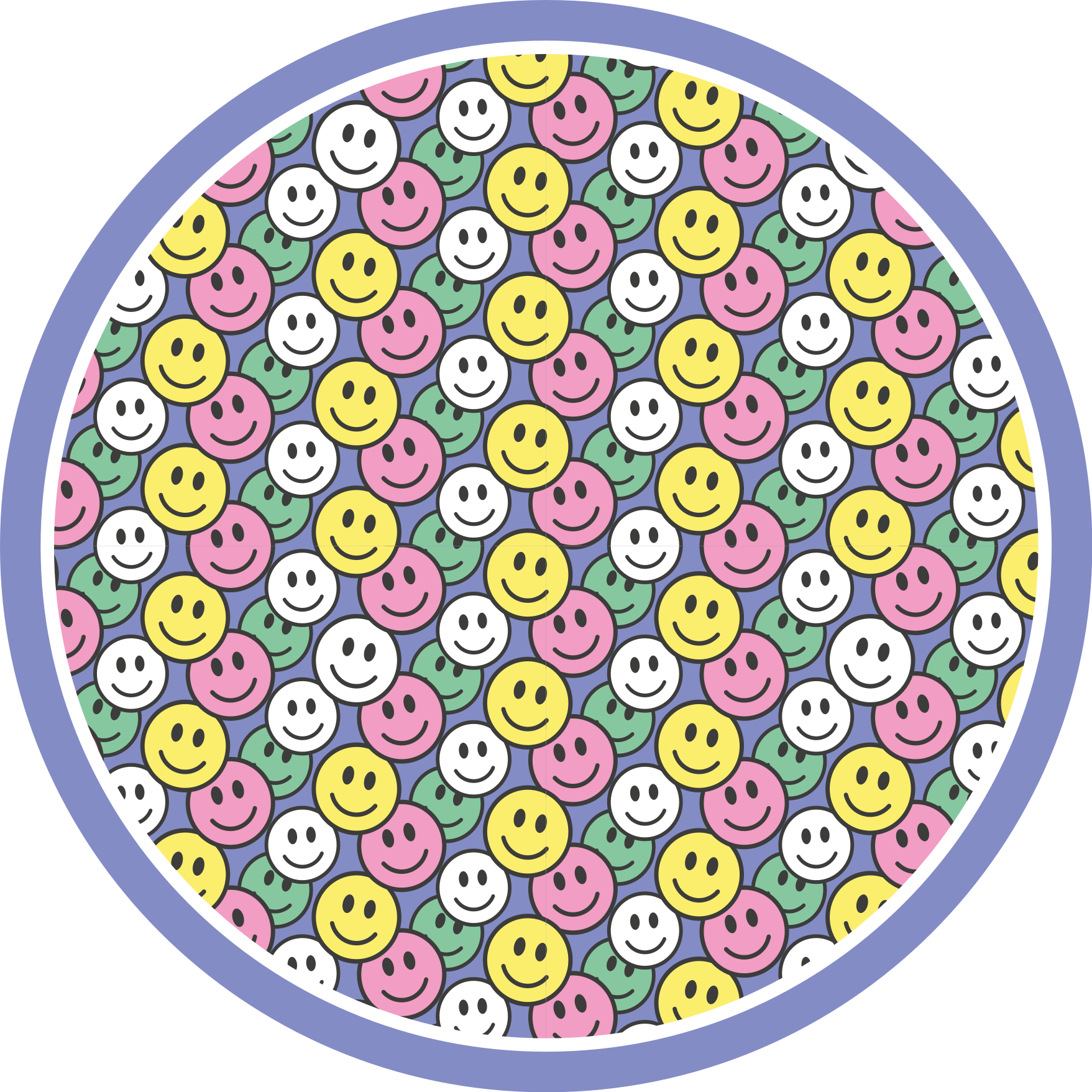 Happy Smiley Faces vinyl rug - TenStickers