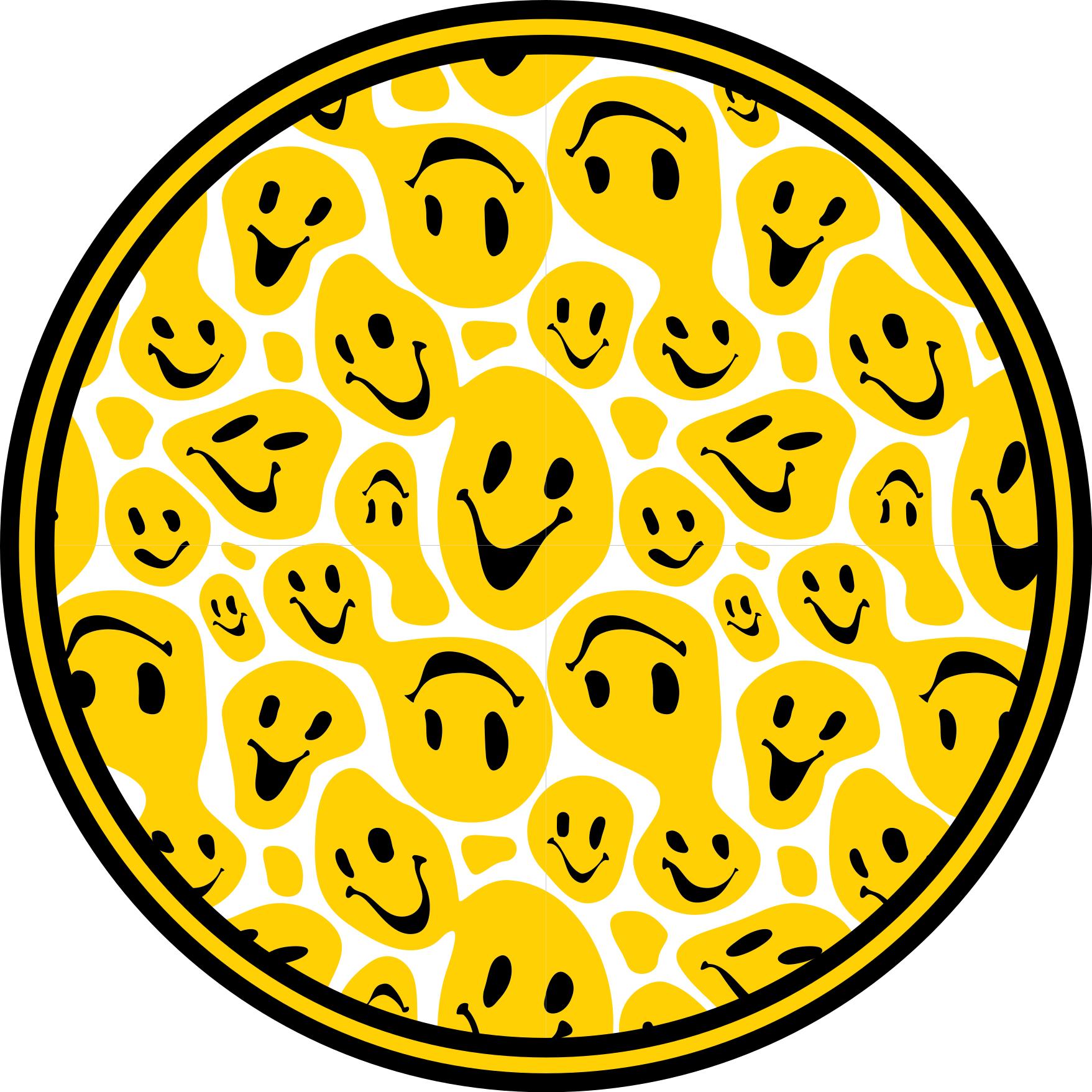 Happy Faces Collection circular vinyl rug - TenStickers
